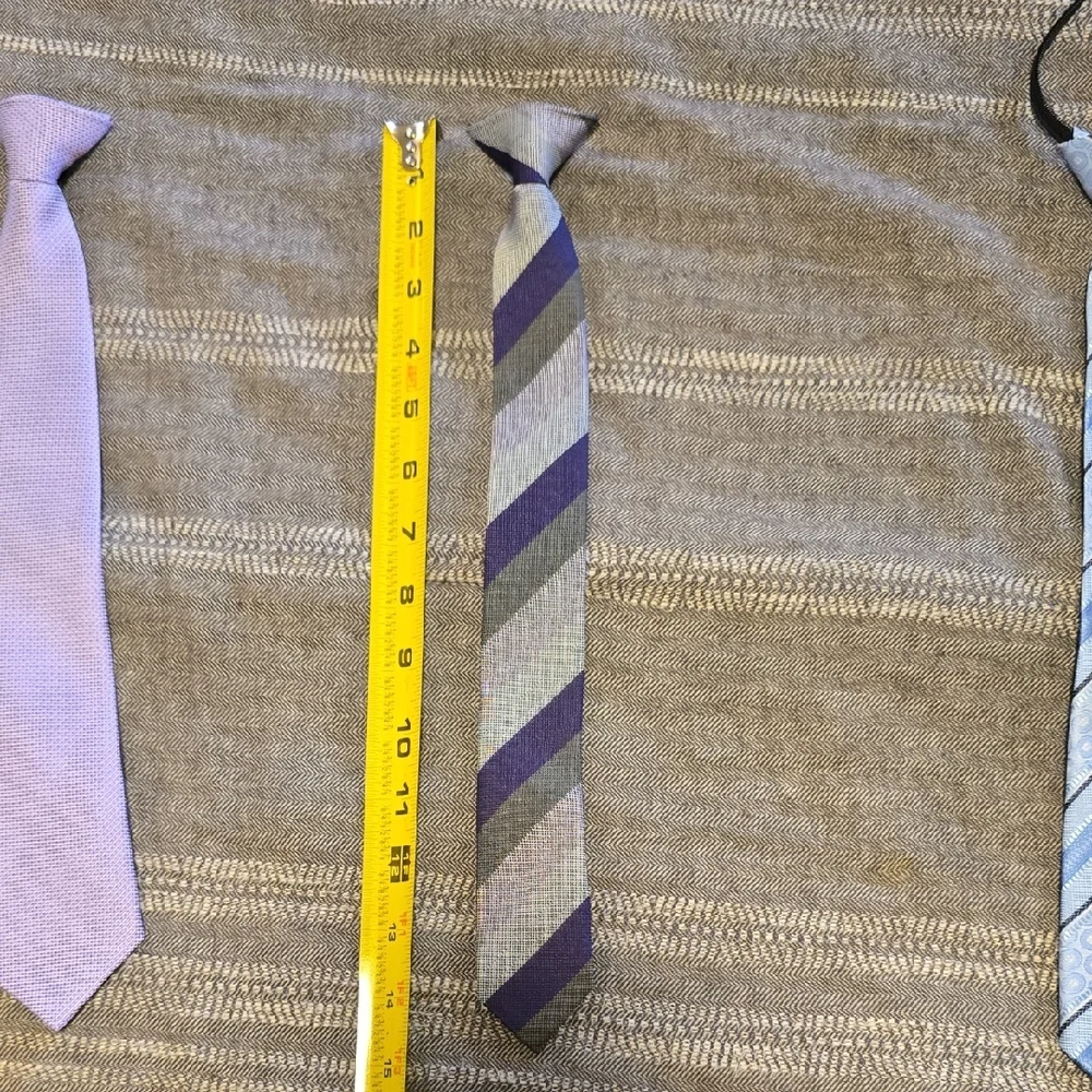 Kids Skinny Tie Set in Lavender, Gray, Light Blue, and Black/Red Plaid